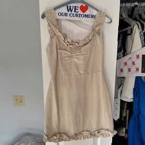 Lovers + Friends Cream Ruffle Mini Dress